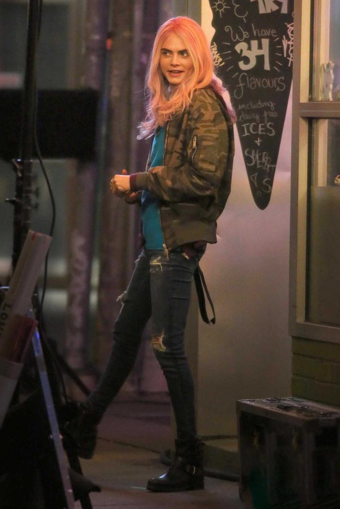 Cara Delevingne on the Set of Life in a Year in Toronto 05/10/2017-3