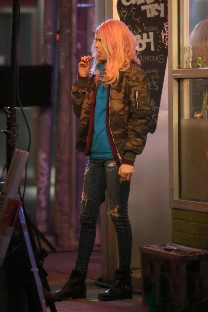 Cara Delevingne on the Set of Life in a Year in Toronto 05/10/2017-4