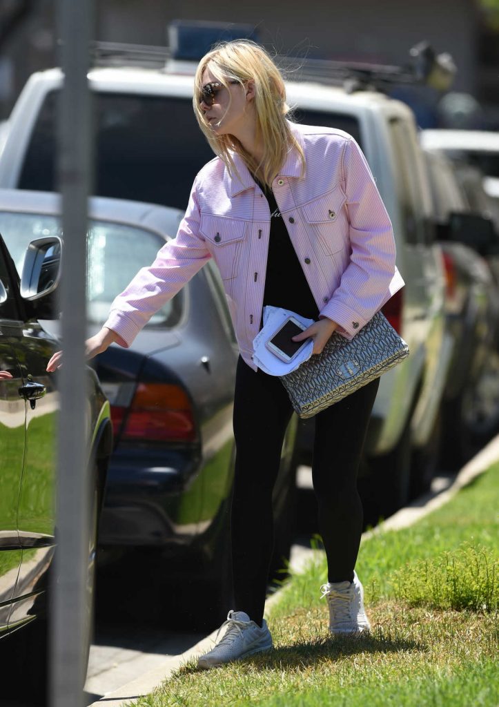 Elle Fanning Wears a Pink Jacket Out in LA 06/13/2017-4