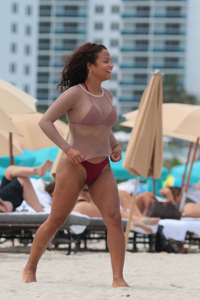 Christina Milian in Bikini at the Beach in Miami 07/22/2017-5
