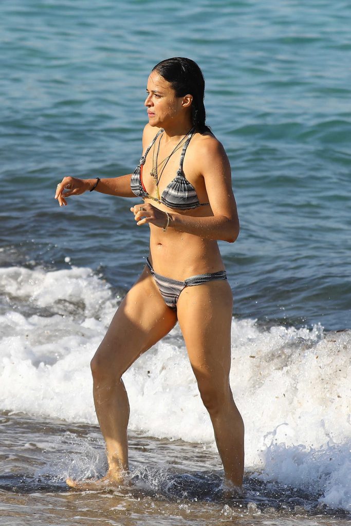 Michelle Rodriguez in Bikini at the Beach in St Tropez 07/09/2017-3