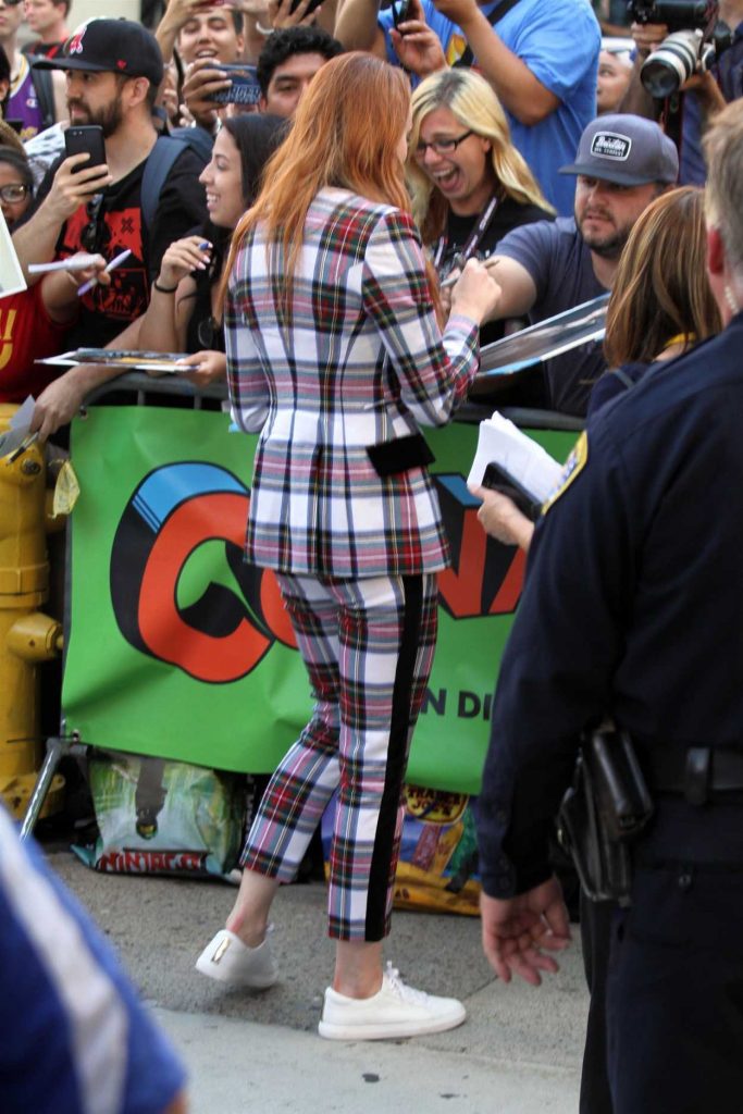 Sophie Turner Rocks a Plaid Suit to Her Appearance on Conan During the San Diego Comic-Con International 07/22/2017-5