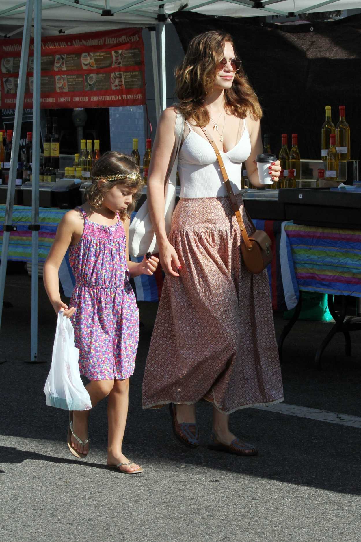 Bethany Joy Lenz Shops at the Farmers Market in Studio City With Her Daught...