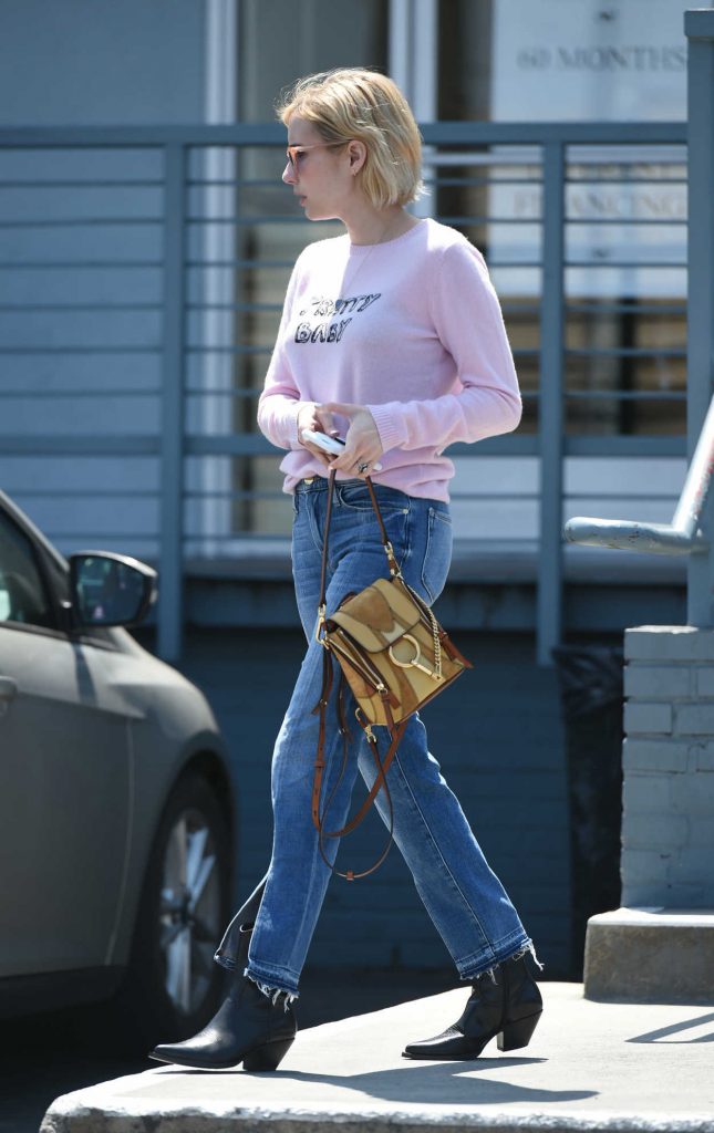 The 26-year-old actress Emma Roberts, who was cast as Chanel Oberlin in the FOX comedy/horror series "Scream Queens", was spotted out in LA.-2