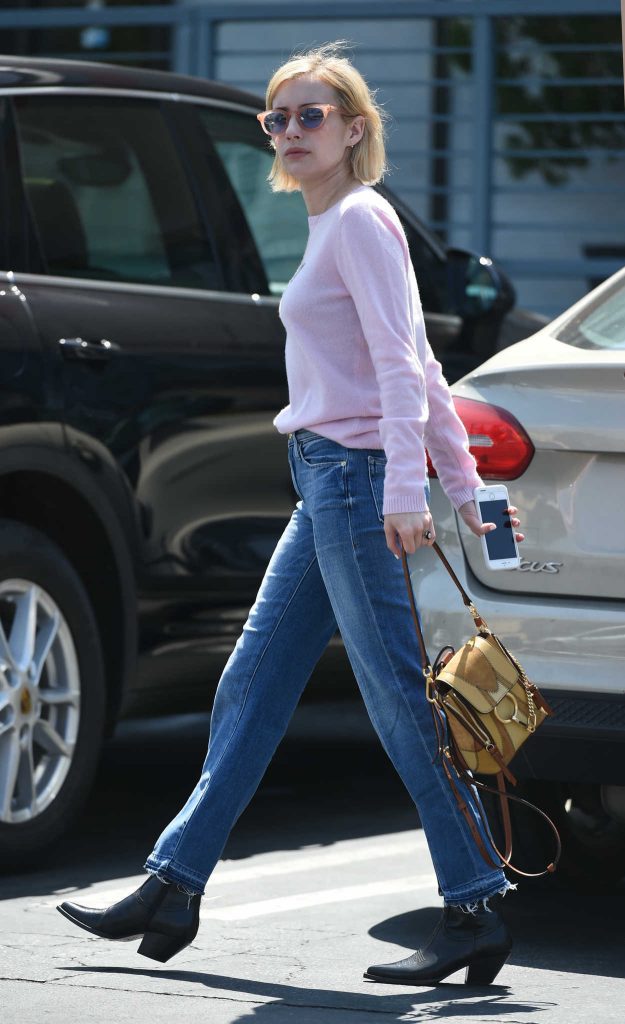 The 26-year-old actress Emma Roberts, who was cast as Chanel Oberlin in the FOX comedy/horror series "Scream Queens", was spotted out in LA.-3