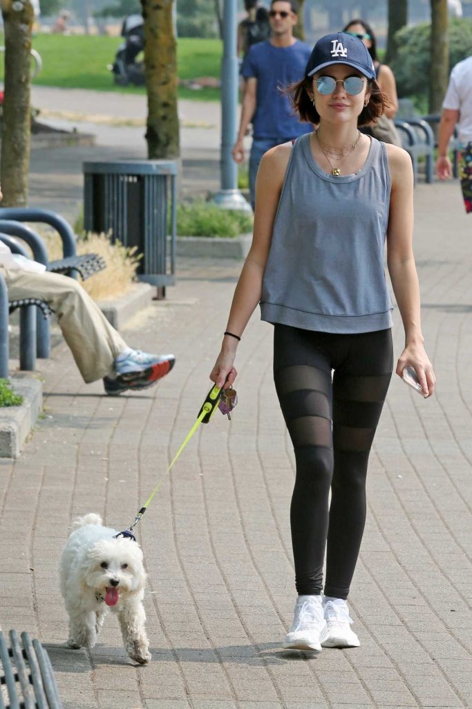 Lucy Hale Takes Her Dog Elvis on a Walk in Vancouver 08/07/2017-1
