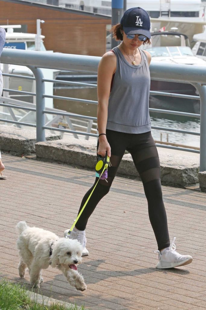Lucy Hale Takes Her Dog Elvis on a Walk in Vancouver 08/07/2017-4