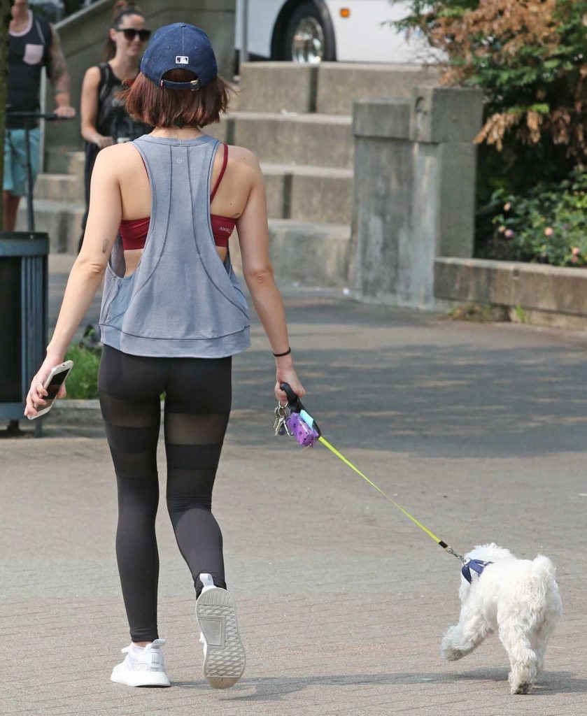 Lucy Hale Takes Her Dog Elvis on a Walk in Vancouver 08/07/2017-5