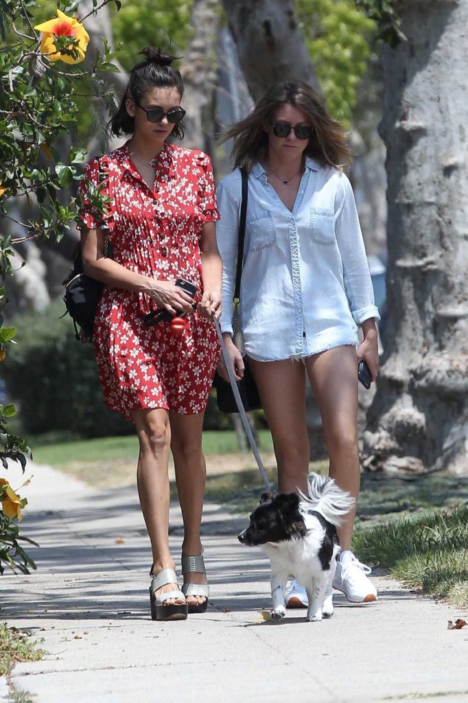 Nina Dobrev Walks With Her Dog Maverick Out in LA 08/07/2017-2