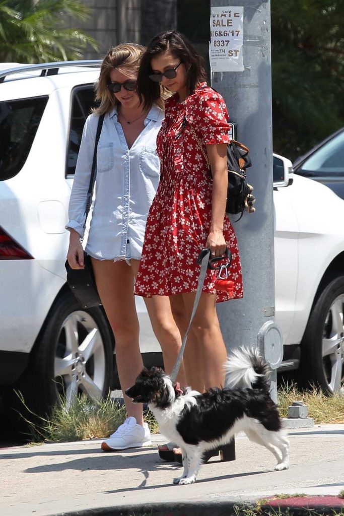 Nina Dobrev Walks With Her Dog Maverick Out in LA 08/07/2017-4