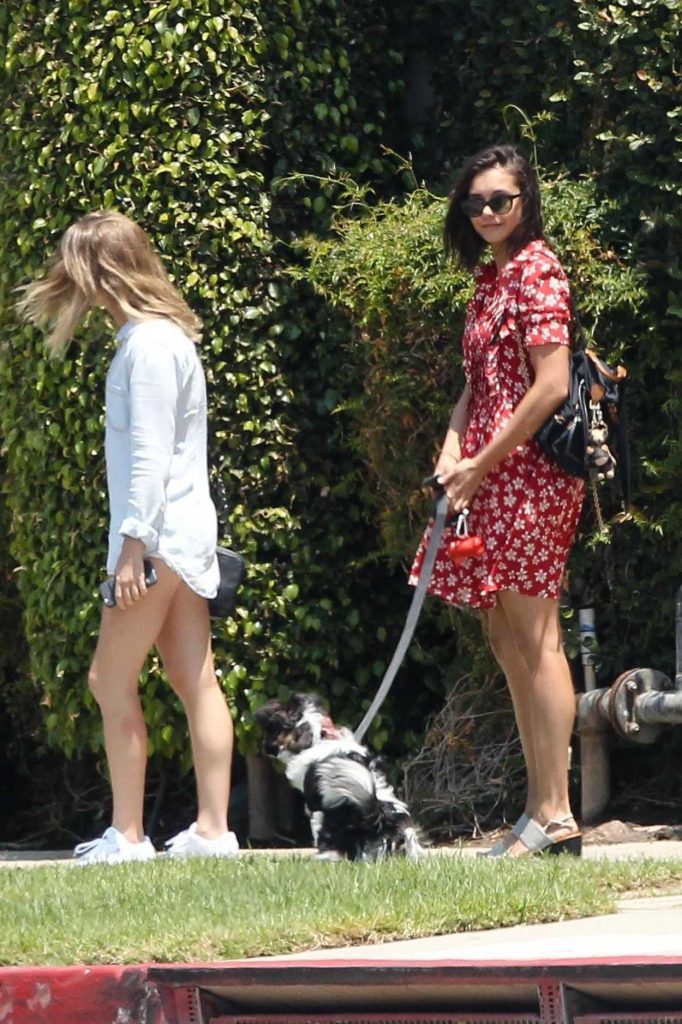 Nina Dobrev Walks With Her Dog Maverick Out in LA 08/07/2017-5