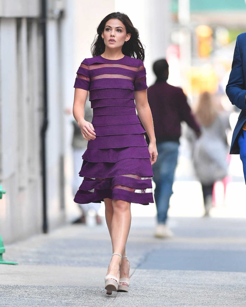 Danielle Campbell Wears a Purple Dress in New York City 09/07/2017-3