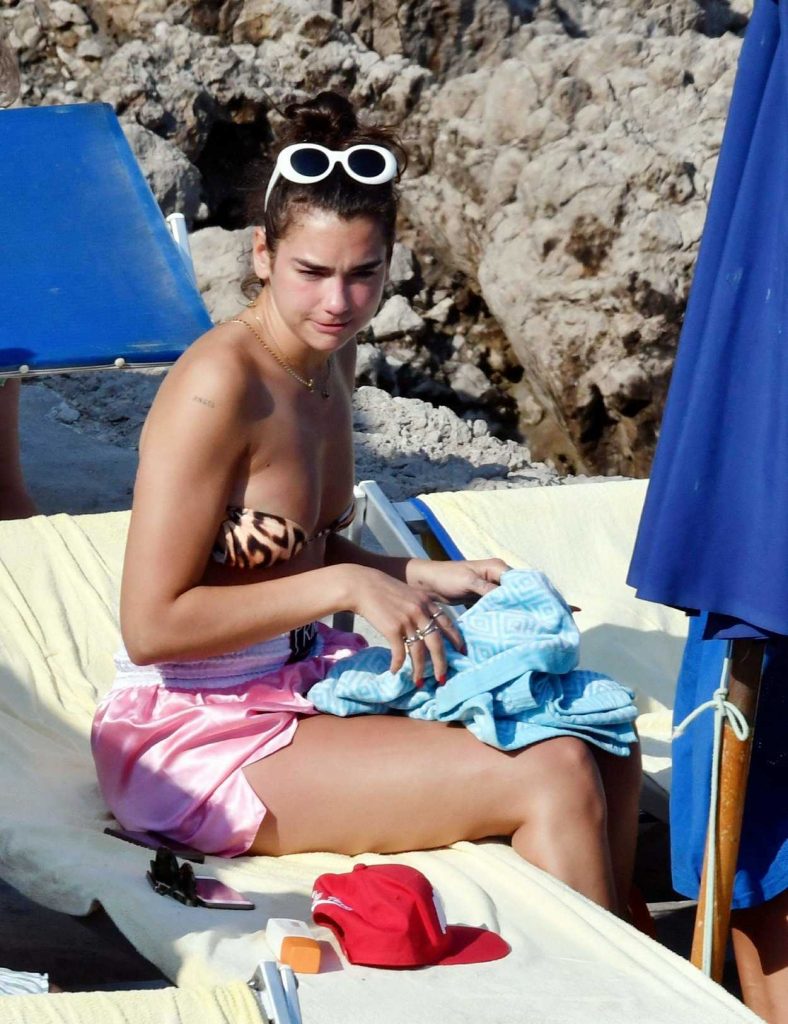 Dua Lipa in Bikini at the Beach in Capri 08/29/2017-2