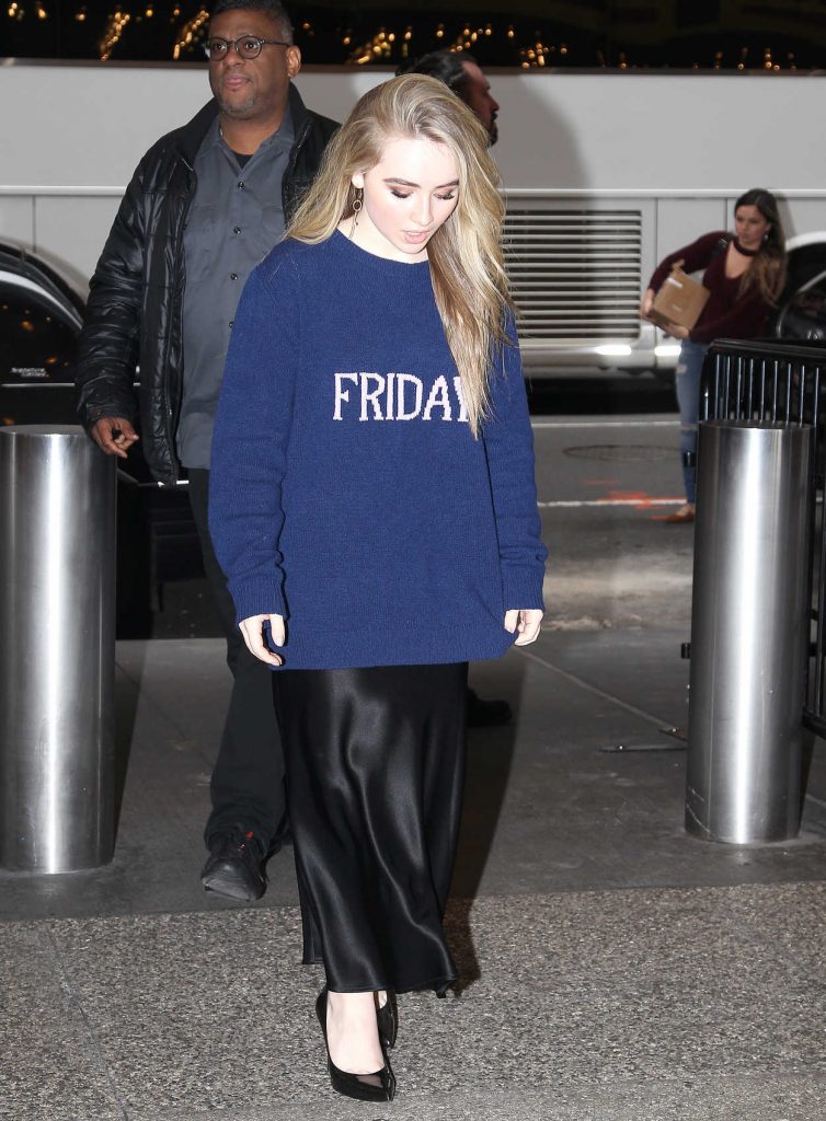 Sabrina Carpenter Arrives to TRL in Times Square in NYC 10/25/2017-4