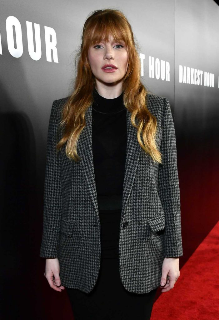 Bryce Dallas Howard at the Darkest Hour Premiere at Samuel Goldwyn Theater in Beverly Hills 11/08/2017-2