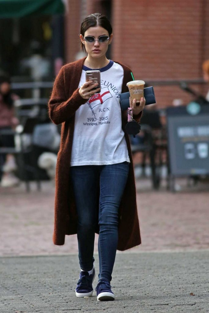 Lucy Hale Grabs an Early Iced Coffee Out in Vancouver 11/17/2017-2