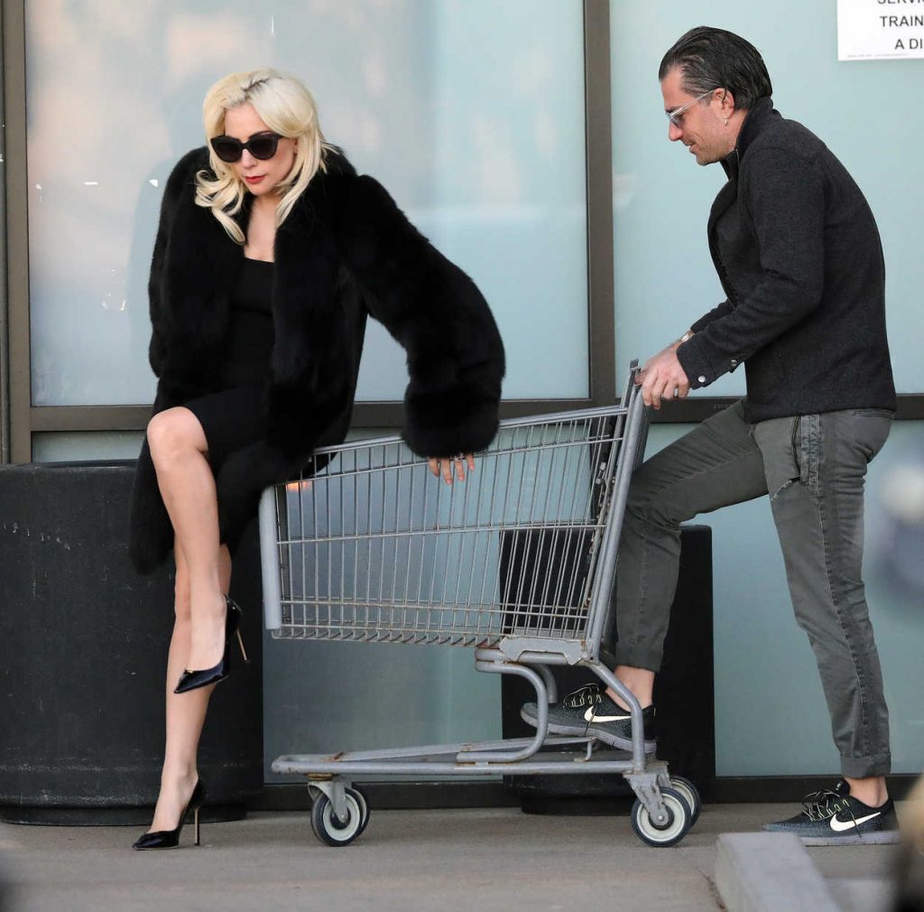 Lady Gaga Gets a Shopping Cart Ride from Her Fiance in Malibu 12/21/2017-3