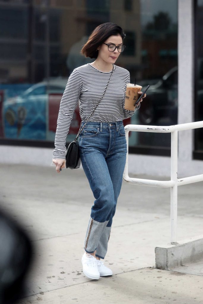 Lucy Hale Grabs an Iced Coffee from Alfred Coffee in West Hollywood 12/20/2017-2