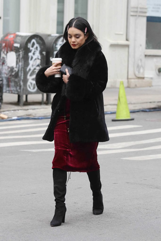 Vanessa Hudgens on the Set of Second Act in NYC 12/14/2017-3