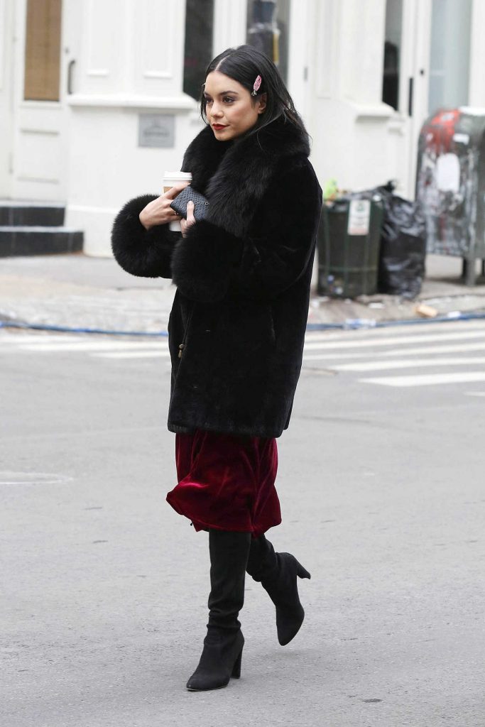 Vanessa Hudgens on the Set of Second Act in NYC 12/14/2017-4