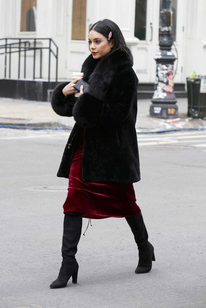 Vanessa Hudgens on the Set of Second Act in NYC 12/14/2017-5