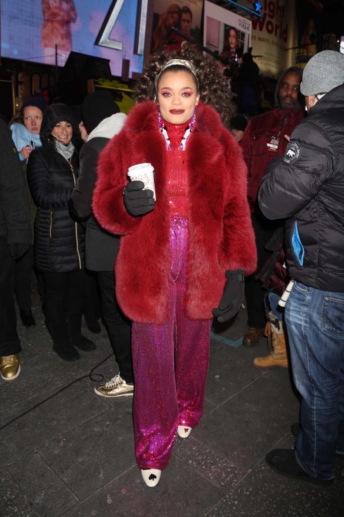 Andra Day at the 2018 New Year's Eve Celebration in Times Square in NYC 12/31/2017-1