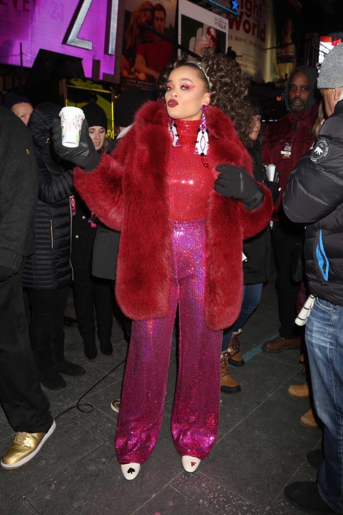 Andra Day at the 2018 New Year's Eve Celebration in Times Square in NYC 12/31/2017-2