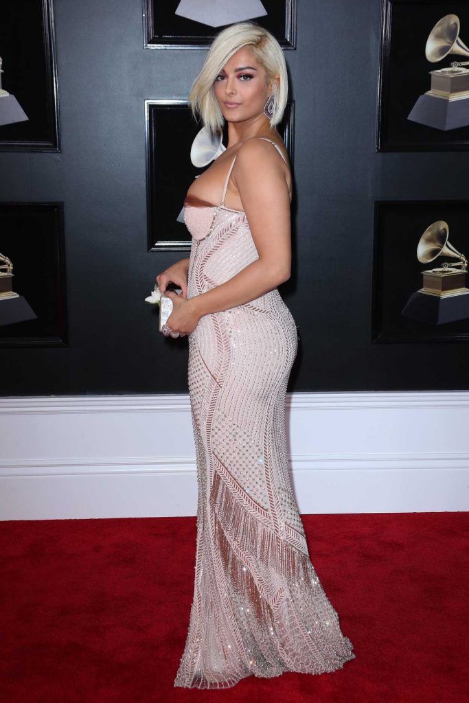 Bebe Rexha at the 60th Annual Grammy Awards at Madison Square Garden in New York City 01/28/2018-4