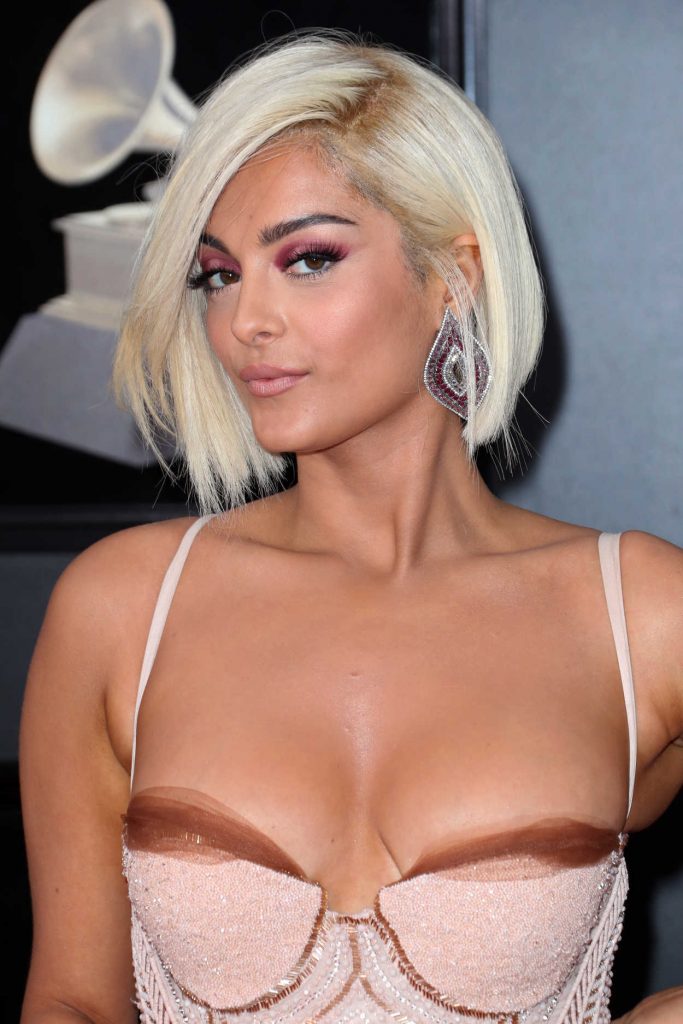Bebe Rexha at the 60th Annual Grammy Awards at Madison Square Garden in New York City 01/28/2018-5