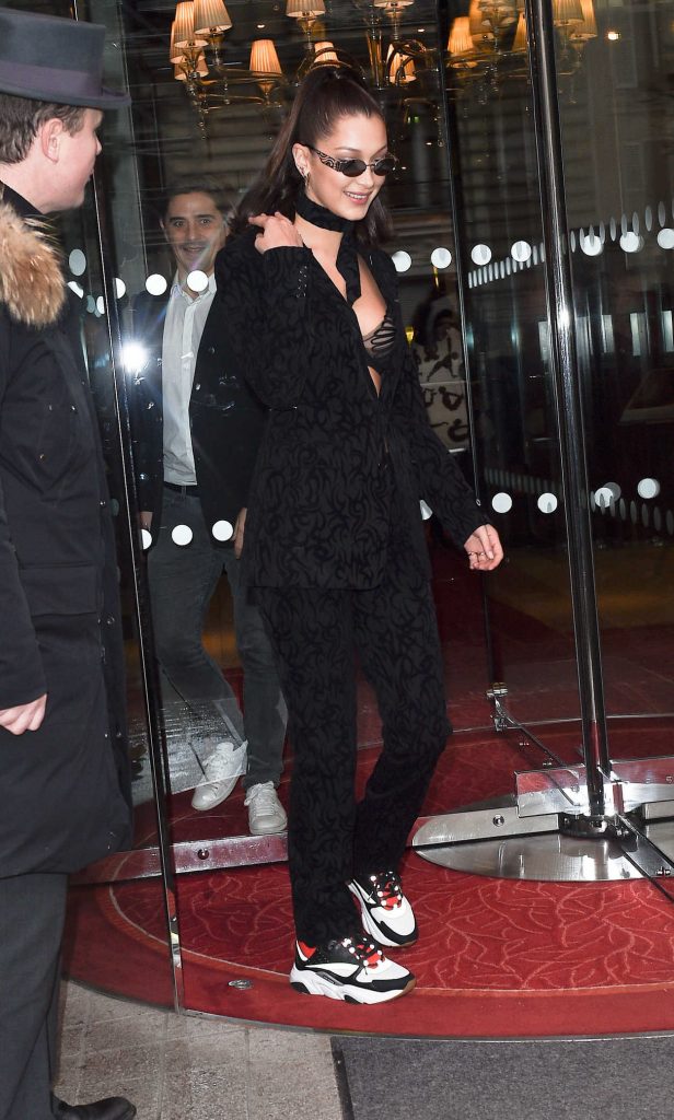 Bella Hadid Leaves the Royal Monceau Hotel in Paris 01/20/2018-1