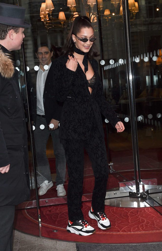 Bella Hadid Leaves the Royal Monceau Hotel in Paris 01/20/2018-2