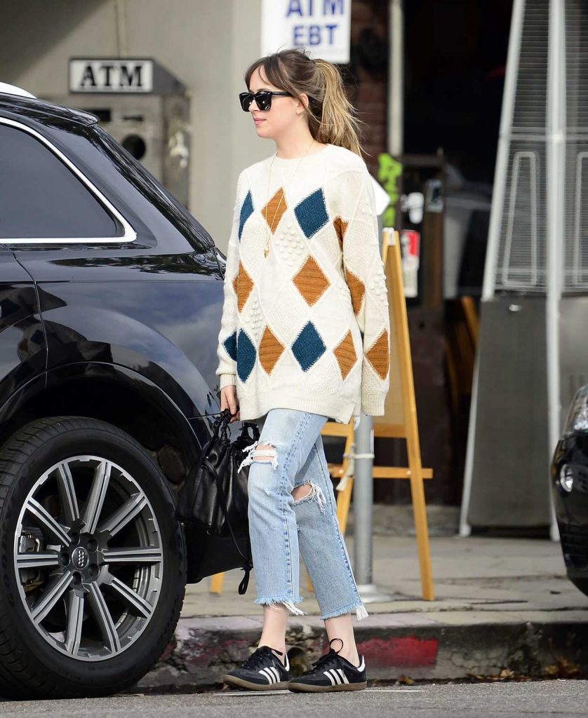 Dakota Johnson Wears Oversized Sweater Out in LA 01/17/2018-3