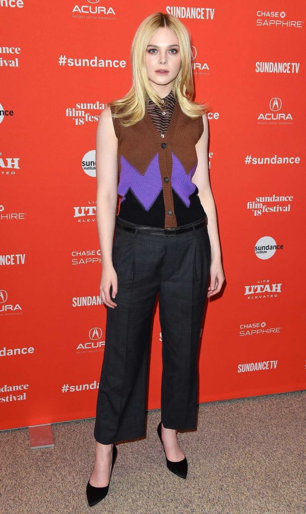Elle Fanning at I Think We're Alone Now Premiere During 2018 Sundance Film Festival in Park City 01/21/2018-3