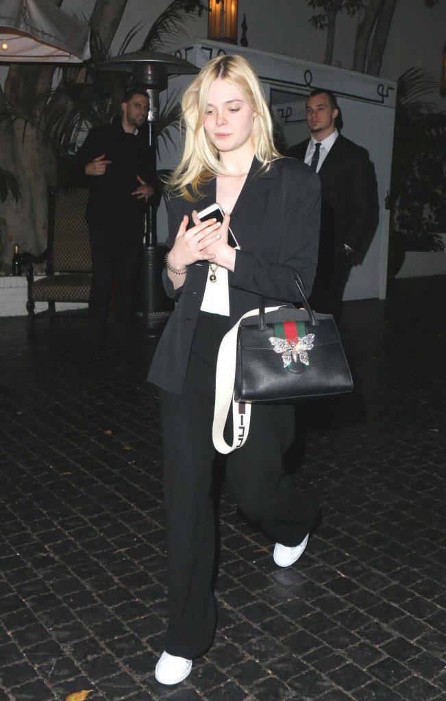 Elle Fanning Leaves a New Year's Eve Party at the Chateau Marmont in LA 12/31/2017-2