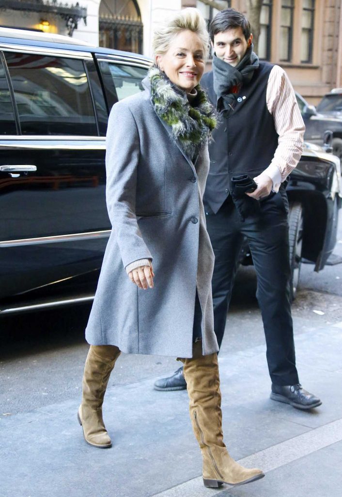 Sharon Stone Arrives at Her Hotel in New York City 01/18/2018-3