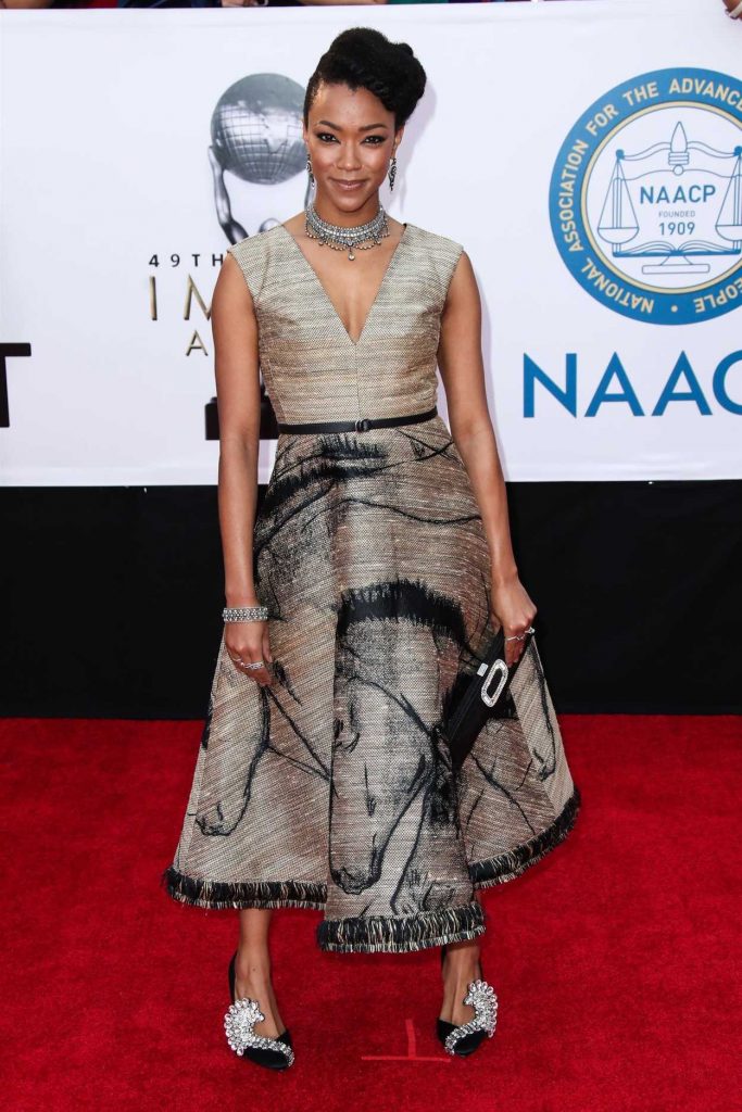 Sonequa Martin Green at the 49th NAACP Image Awards Dinner and Ceremony In Pasadena 01/15/2018-1
