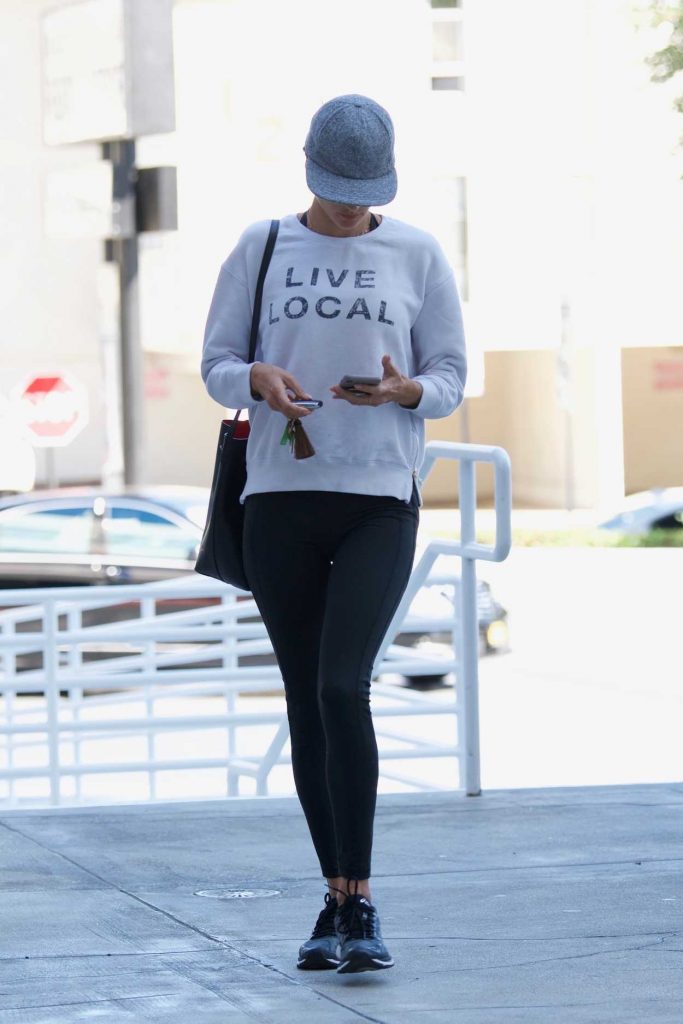 Alessandra Ambrosio Wears a Live Local Sweatshirt Out in Brentwood 02/24/2018-3