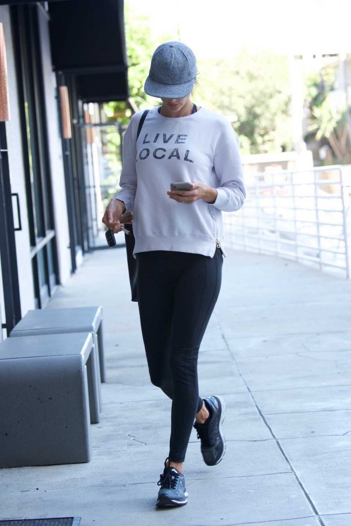 Alessandra Ambrosio Wears a Live Local Sweatshirt Out in Brentwood 02/24/2018-4