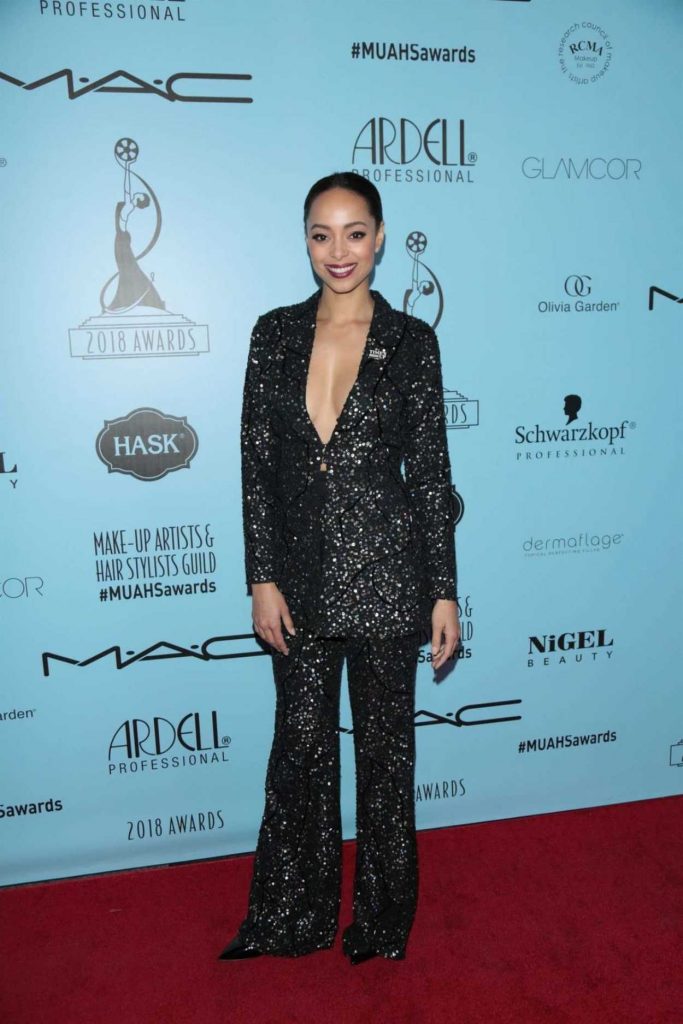 Amber Stevens West at 2018 Annual Make-Up Artists and Hair Stylists Guild Awards in Beverly Hills 02/24/2018-1