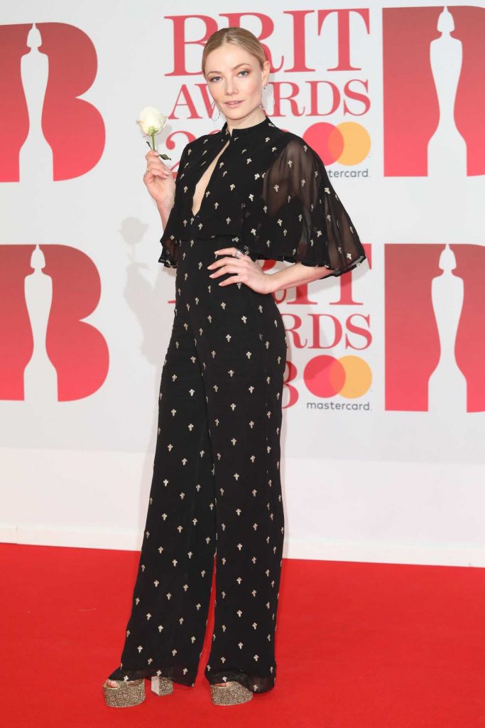 Clara Paget Attends the 2018 Brit Awards at the O2 Arena in London 02/21/2018-2