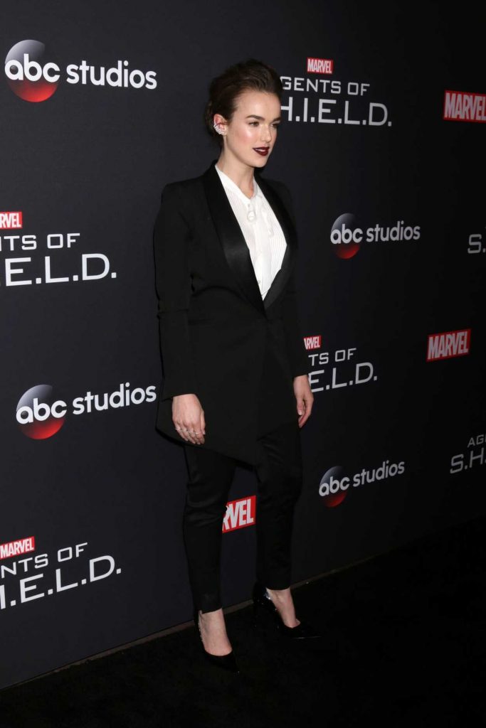 Elizabeth Henstridge at the 100th Episode Celebration of Marvel's Agents of S.H.I.E.L.D. in Hollywood 02/24/2018-3