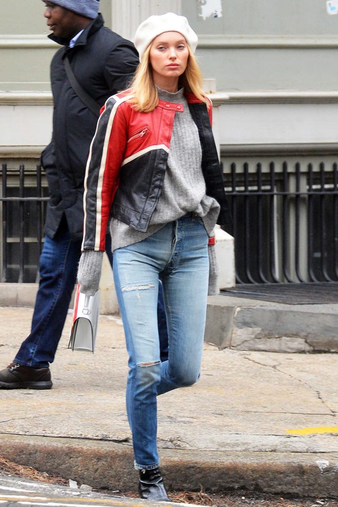 Elsa Hosk Wears a Ripped Jeans and Black Boots Out in NYC 02/16/2018-4
