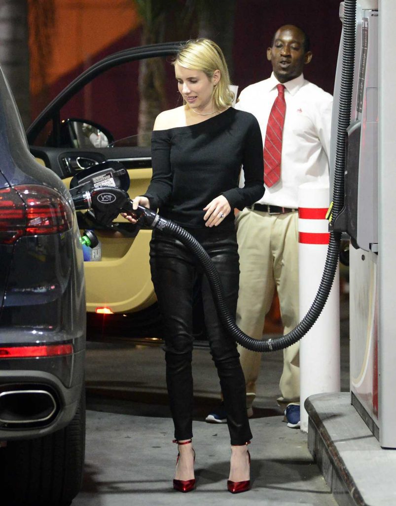 Emma Roberts Pumps Gas in LA 01/31/2018-2