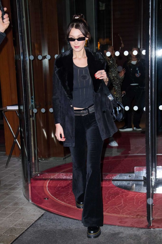 Bella Hadid Leaves the Royal Monceau Hotel in Paris 03/29/2018-2