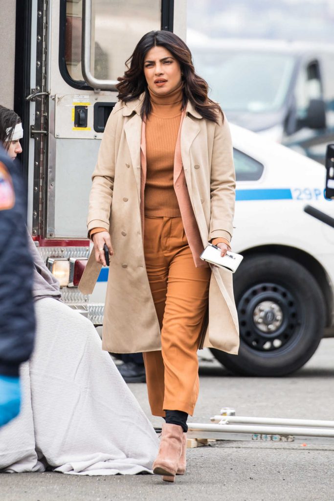 Priyanka Chopra on the Set of Quantico in Red Hook, Brooklyn, New York City 03/12/2018-3