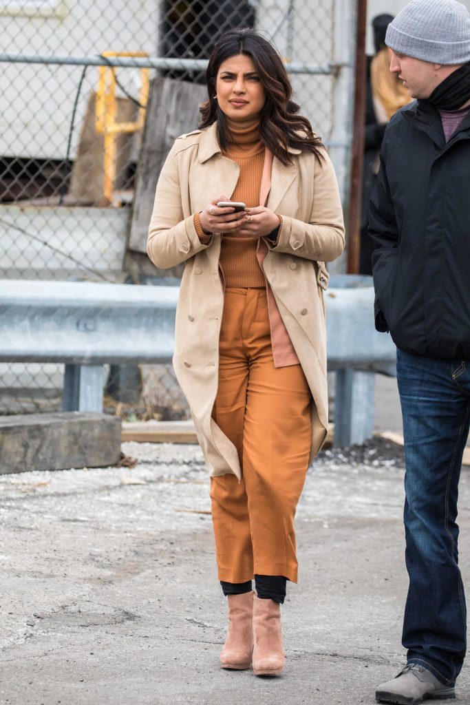Priyanka Chopra on the Set of Quantico in Red Hook, Brooklyn, New York City 03/12/2018-5