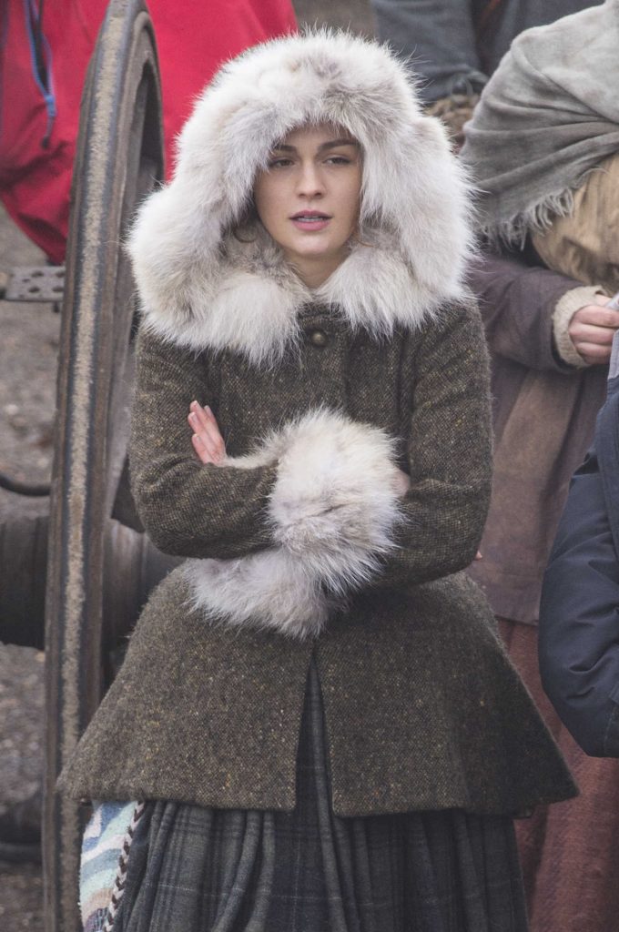 Sophie Skelton on the Set of Outlander Season 4 in Dunure, Scotland 03/06/2018-5