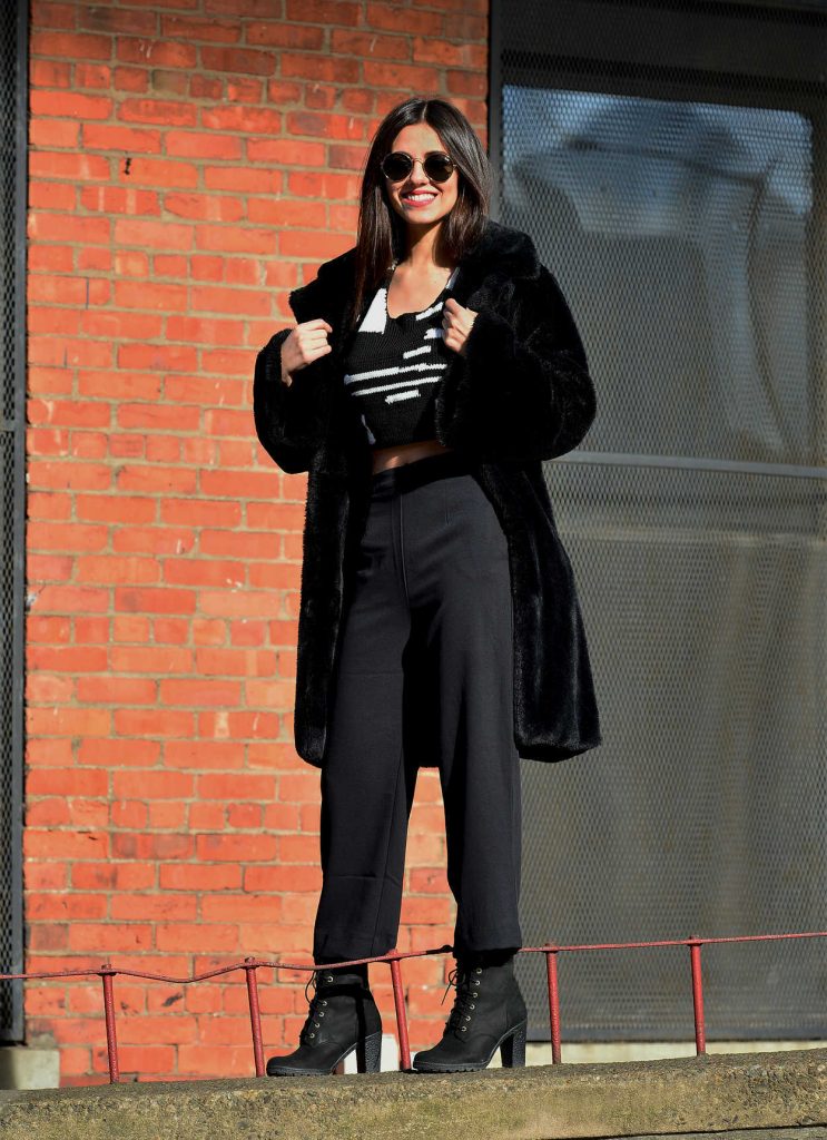 Victoria Justice Wears a Black Fur Coat in Dumbo, Brooklyn in NYC 03/20/2018-4