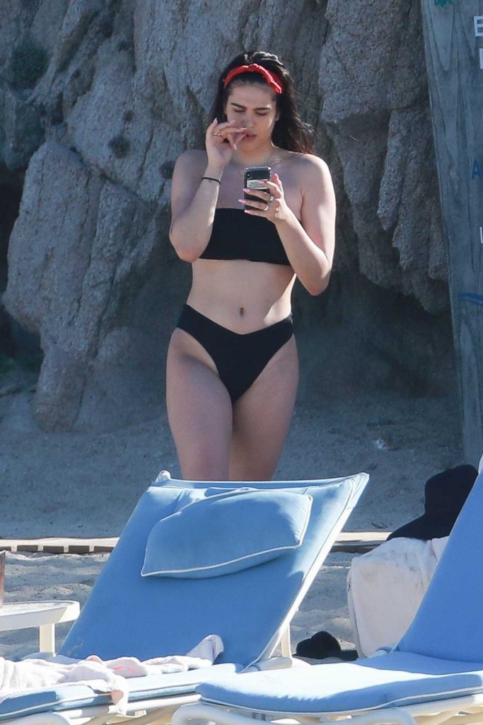 Amelia Gray Hamlin Wears a Black Bikini by a Poolside in Cabo San Lucas 04/02/2018-3