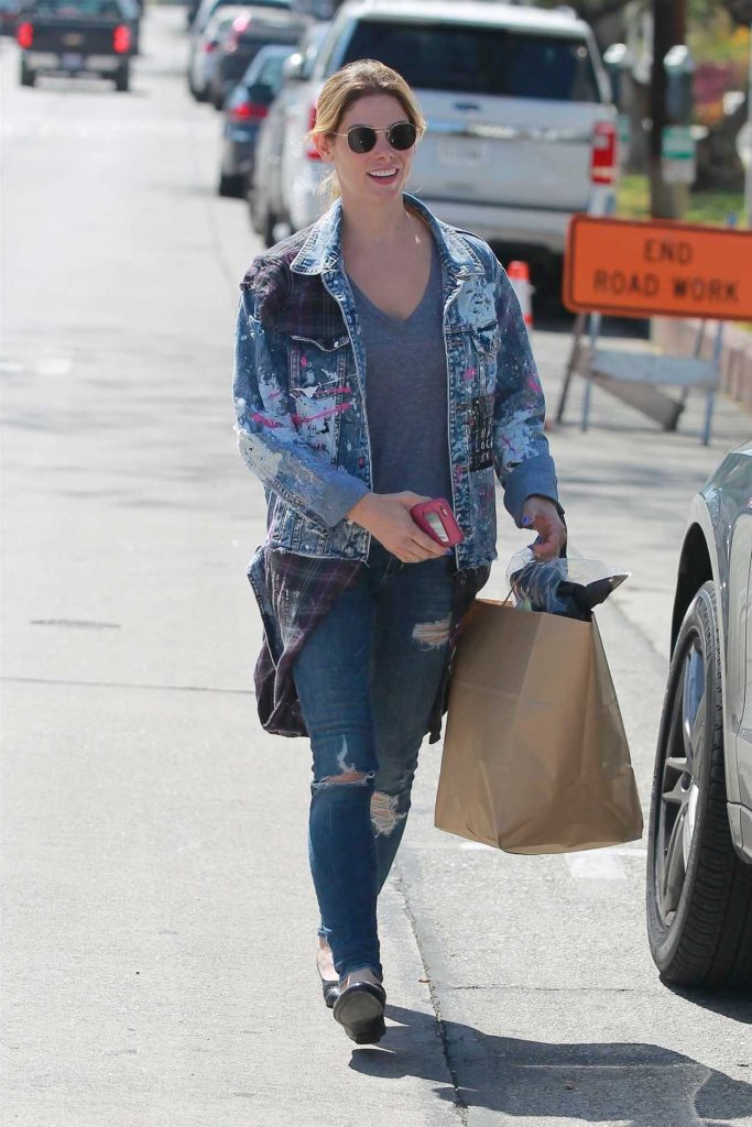 Ashley Greene Wears a Jeans Jacket Out in Beverly Hills 04/26/2018-3